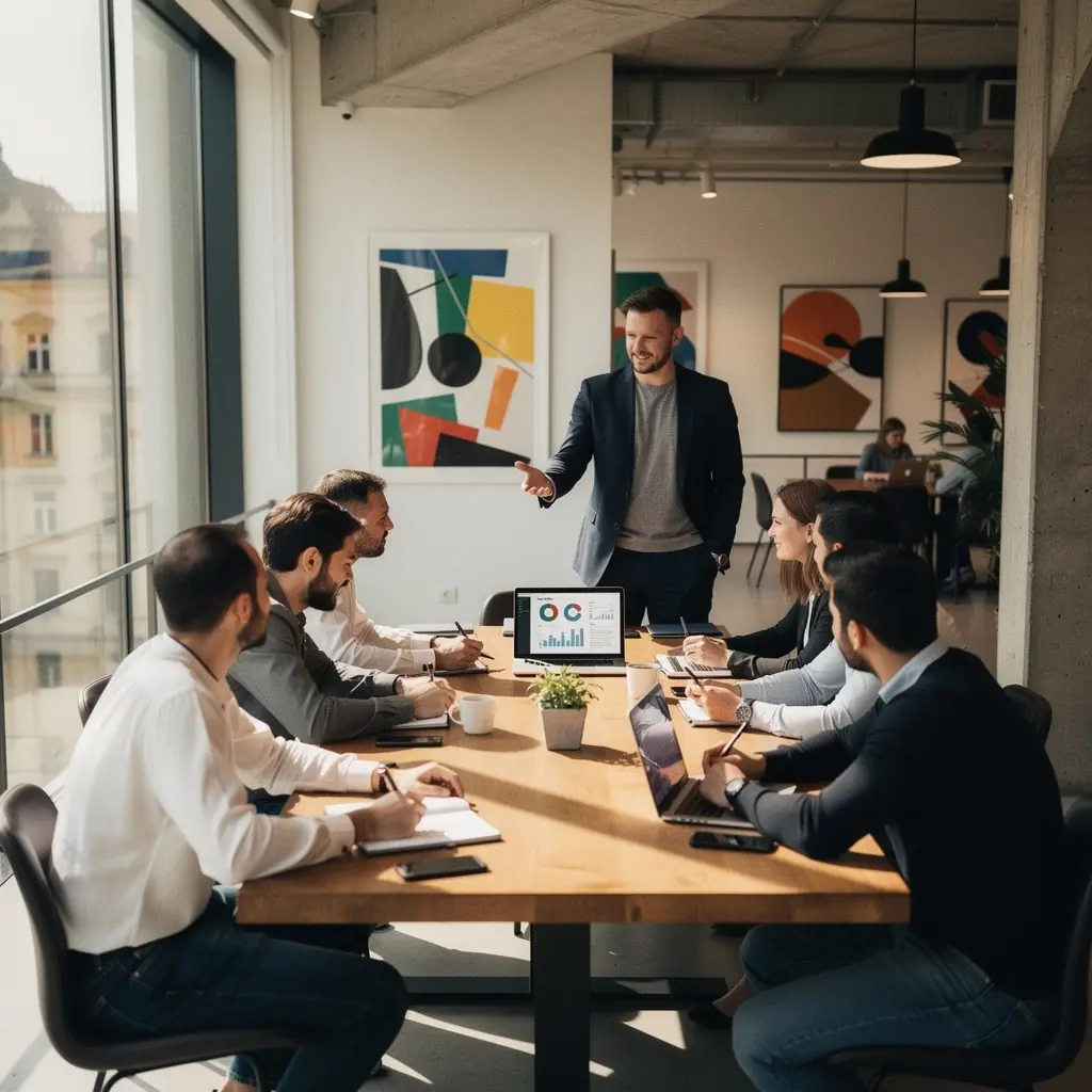 Kresba různých finančních nástrojů a aplikací pro správu financí